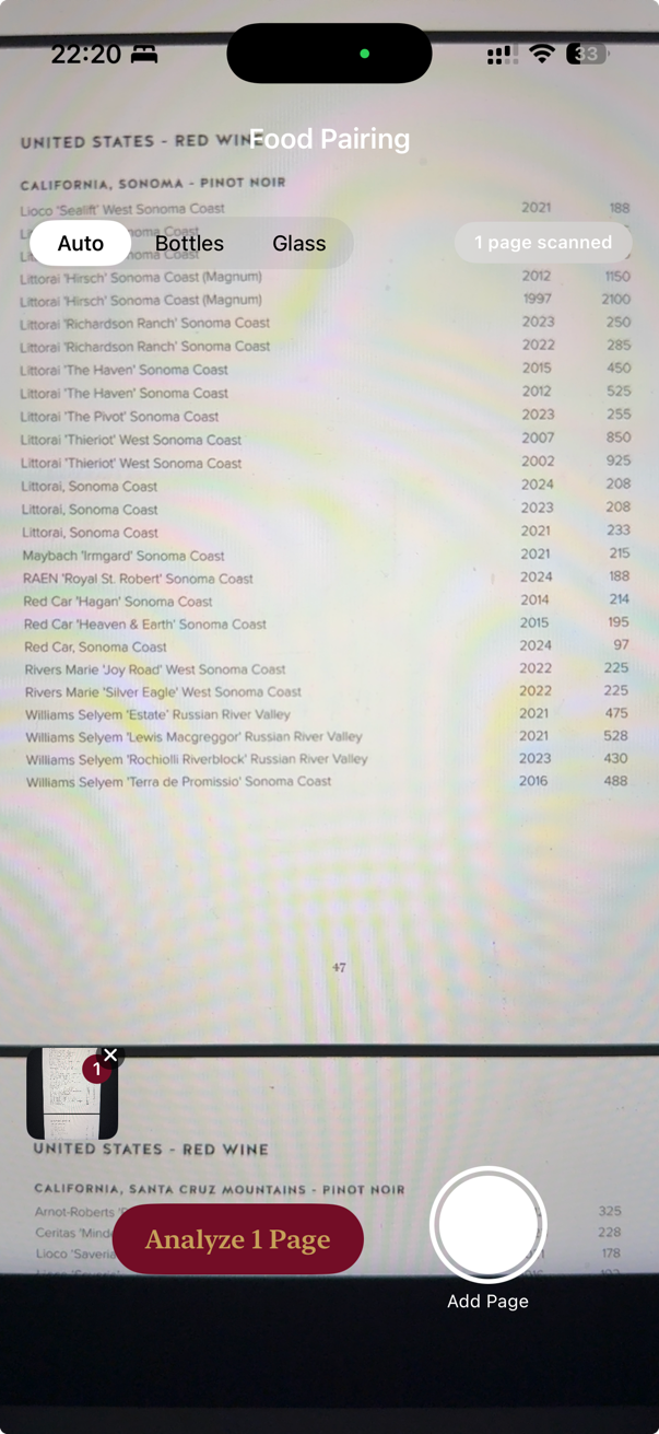 Adding more wine list pages
